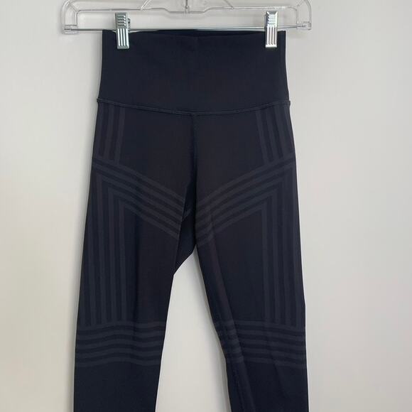 Alo Leggings Grey Black Womens High Rise XS - Picture 9 of 11